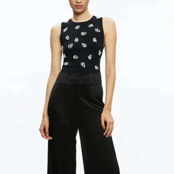 New Alice and Olivia Amity embellished cropped tank - Picture 12 of 12